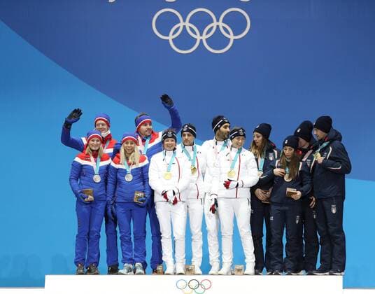 PyeongChang 2018 - Biathlon, Mixed Relay, Award Ceremony