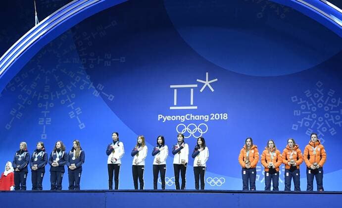 PyeongChang 2018 - Short Track, 3000m Relay Women, Award Ceremony