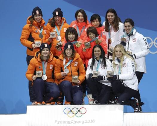 PyeongChang 2018 - Speed Skating, Women's Team Pursuit, Award Ceremony