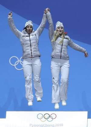 PyeongChang 2018, Bobsleigh, Two-man bob women, Award ceremony