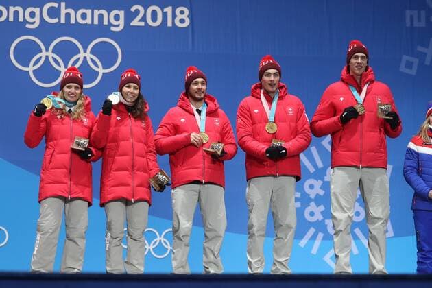 PyeongChang 2018 - Alpine Skiing, Mixed Team, Award Ceremony