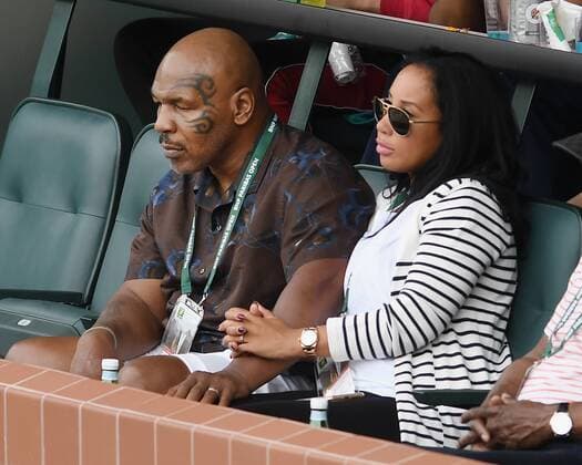 Mike Tyson playing tennis in Indian Wells