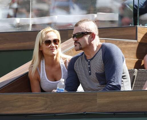Chuck Liddell visits tennis in Indian Wells