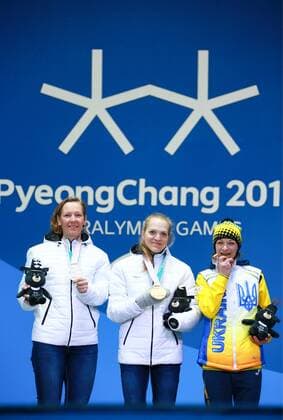 Paralympics, PyeongChang 2018, Award Ceremony, Biathlon 10km standing women