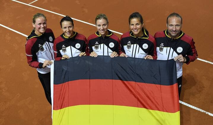 Tennis, Fedcup Ladies, Training and Shooting