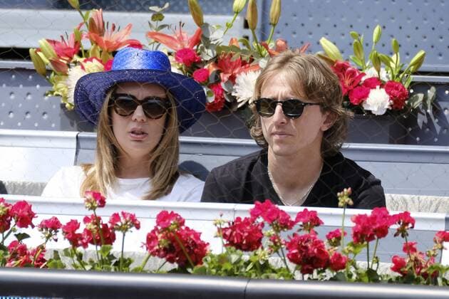 Luka Modric attends tennis tournament in Madrid
