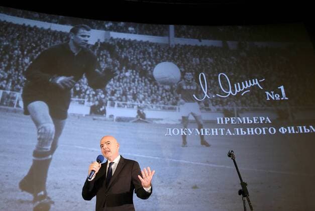 Football, Gianni Infantino at the premiere of the Lev Yashin film