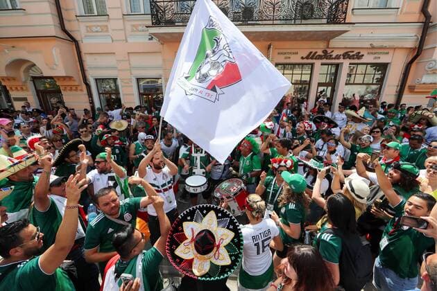 World Cup 2018, South Korea - Mexico, fans in Rostov-on-Don