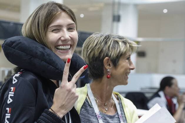 Football World Cup 2018, France - Belgium, relatives of the players before their departure to St. Petersburg