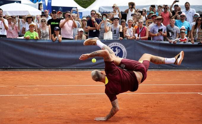 Football, Football Tennis at the ATP Tournament in Kitzbühel