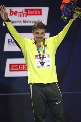 Athletics, European Championships in Berlin, Award Ceremony Shot Put with David Storl