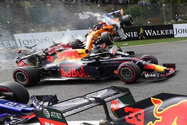 Formula 1, Belgian GP, Crash Fernando Alonso