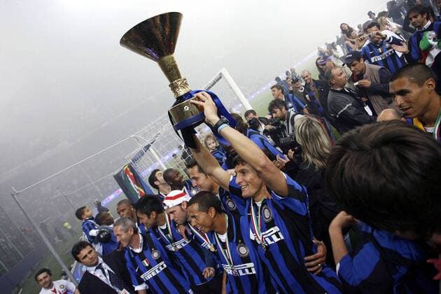 Football, Italy, Serie A, Inter Milan celebrate the championship