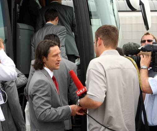 Football, EURO 2008, Arrival of the Croats in Graz
