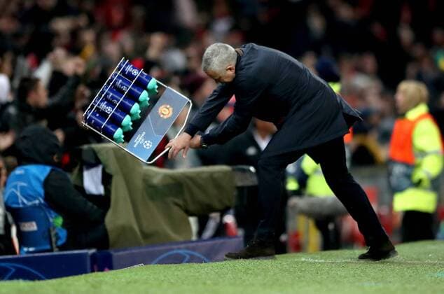 Football, CL, Manchester United - Young Boys Bern, Mourinho goal celebration
