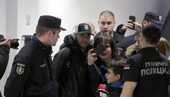 Football, CL, Paris St. Germain - Arrival at Belgrade Airport