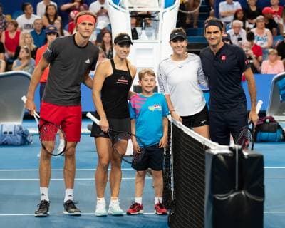 Tennis, Hopman Cup in Perth, Final, Doubles, Bencic Federer - Kerber Zverev