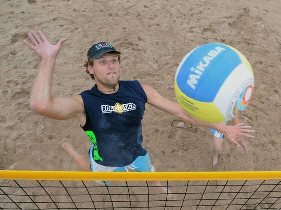 Beach Volleyball, Men, Shooting with Stefan Schmeckenbecher and Raimund Wenning
