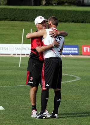Football, Italy, Serie A, AC Milan training with Ronaldinho and Andriy Shevchenko