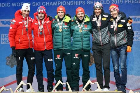 Nordic World Ski Championships in Seefeld, Nordic Combined Team Sprint, Award Ceremony
