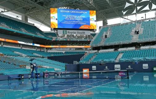 Tennis, Miami Open, second day matches cancelled due to rain