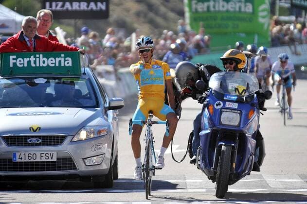Cycling, Vuelta, 14th stage, Alberto Contador wins and defends the Golden Jersey