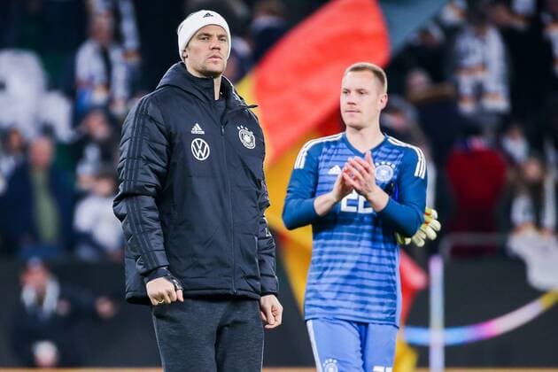 Football, Goalkeeper duel in the national team between Manuel Neuer and ter Stegen