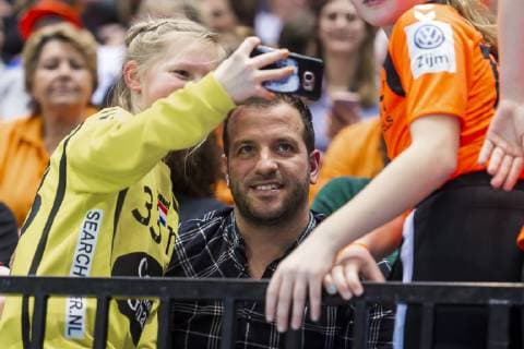 Handball, Women's Test Match, Rafael van der Vaart as spectator at Netherlands - Germany