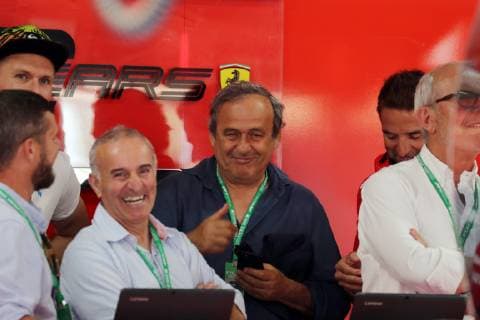 Formula 1, GP France, Michel Platini guest at Ferrari