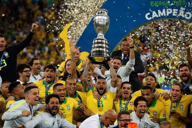 Football, Copa America, Brazil celebrates South American Championship