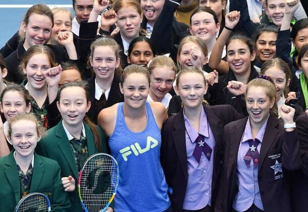 Tennis, Ashleigh Barty during welcome ceremony in Brisbane
