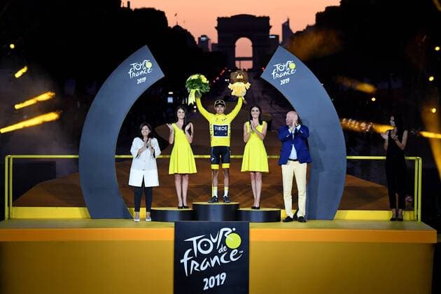 Tour de France, award ceremony, overall winner Egan Bernal