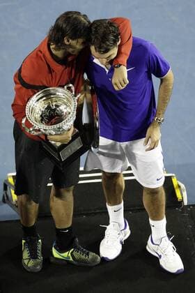 Tennis, Australian Open, Rafael Nadal wins the final against Roger Federer