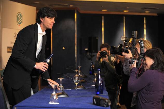 Football, Press conference of the German national team before the match against Wales