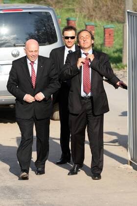 Football, UEFA President Platini inspects the venues for Euro 2012 in Poland and Ukraine