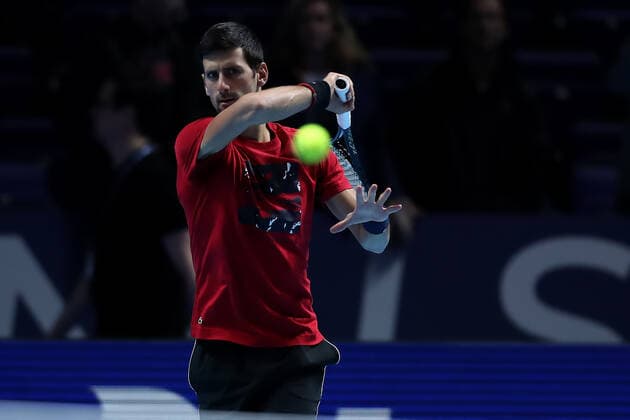 Tennis, ATP finals in London, Novak Djokovic Training