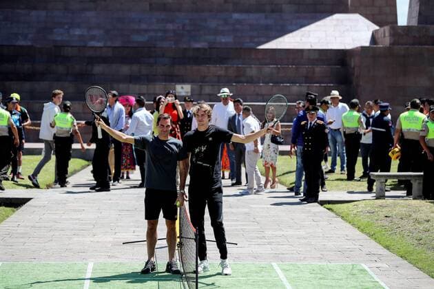 Tennis, Roger Federer and Alexander Zverev at Showmatch in Quito