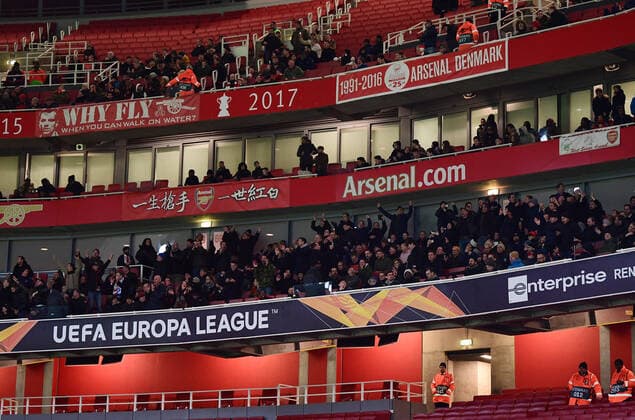 Football, EL, fans of Eintracht Frankfurt despite UEFA ban in Emirates Stadium