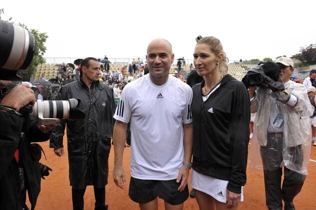 Tennis, French Open, Show Match with Steffi Graf and Andre Agassi