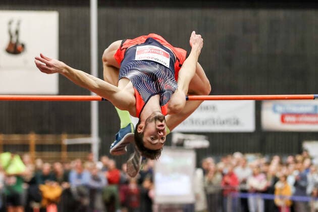 Athletics, high jump with music Meeting in Cologne