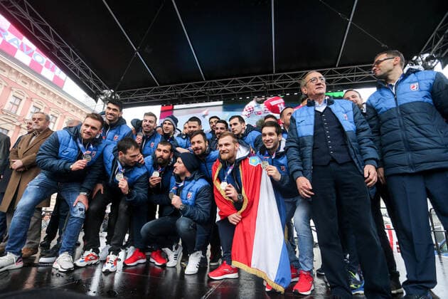 Handball, EM, reception of Vice European Champion Croatia in Zagreb