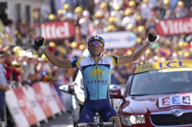 Cycling, Tour de France, Alberto Contador wins the 15th stage and secures the yellow jersey