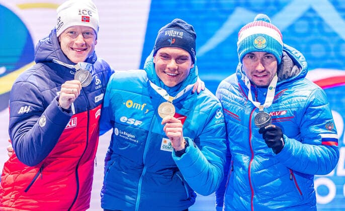 Biathlon, World Championship in Antholz, 12,5km pursuit of the men, award ceremony