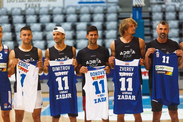 Adriatic Tour tennis players play against basketball team KK Zadar