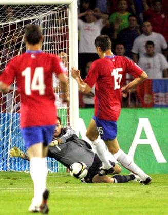 Football, World Cup Qualification, Serbia - France 1:1
