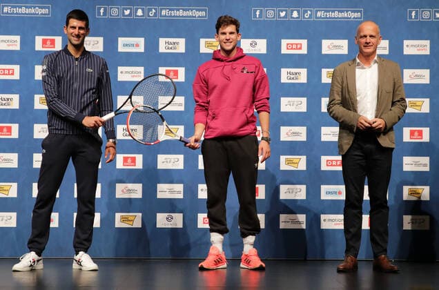 Tennis, ATP tournament in Vienna, press conference with Dominic Thiem and Novak Djokovic