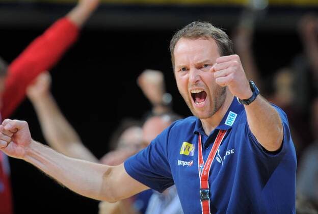 Handball, 1. BL, Dagur Sigurdsson's last game on the Füchse Berlin bench