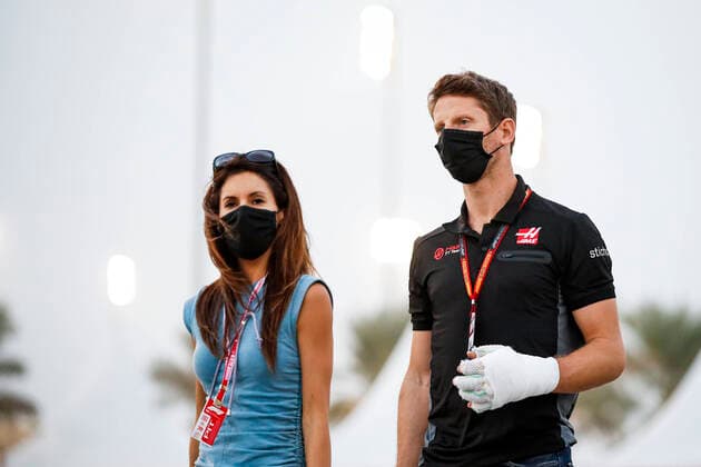 Formula 1, Bahrain, GP Sakhir, Romain Grosjean with wife Marion Jolles in the paddock