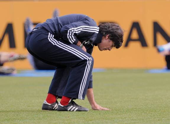 Football, training of the German national team on artificial turf