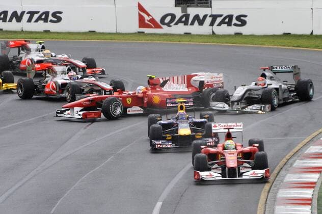 Motorsport, Formula 1, Australian GP, Jenson Button wins ahead of Kubica and Massa